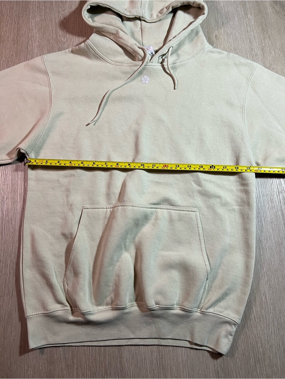 Floral Grid Graphic Hoodie in Light Beige - Picture 5 of 7